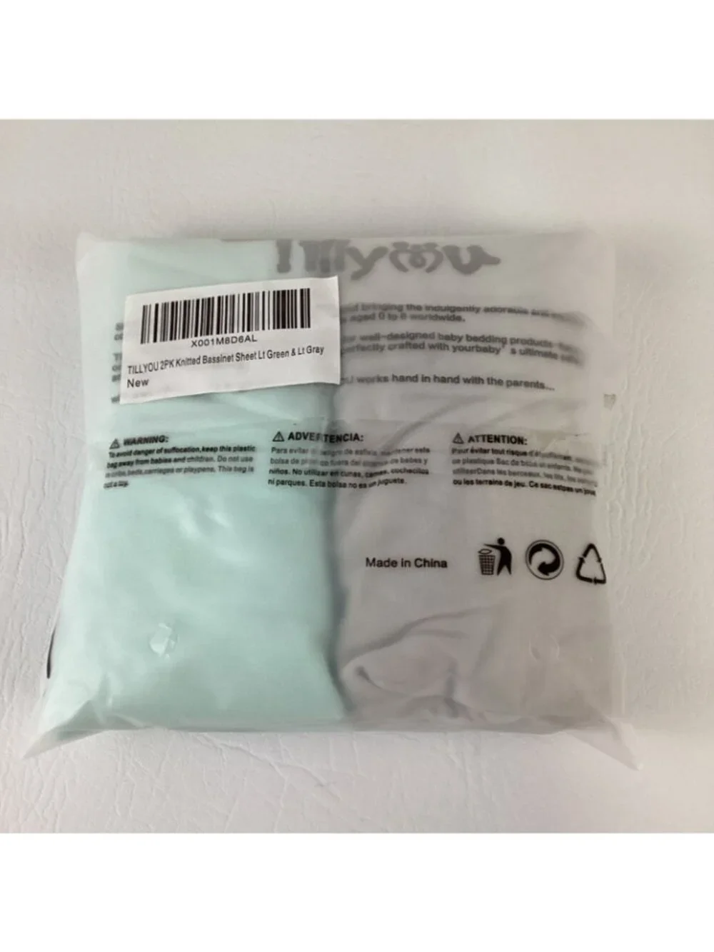 Till You 2 pk Jersey Bassinet Sheet For Baby Polyester New Sealed Knitted Green